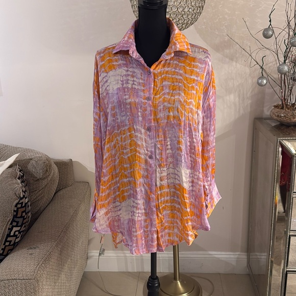 Cecile Wang viscose/silk blouse size medium - Picture 1 of 6